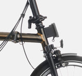 Brompton C Line Urban High Handlebar 2-speed folding bike in Black Lacquer - Front Carrier Block