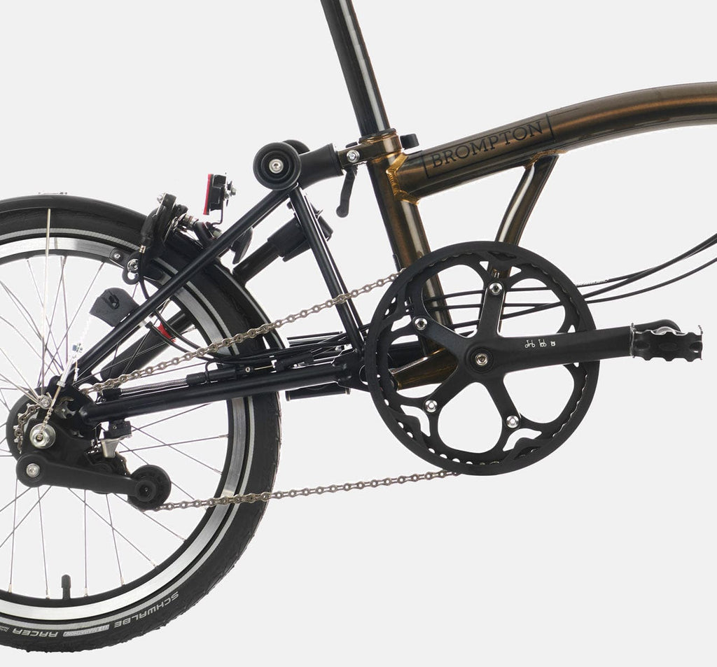 2023 Brompton C Line Explore Mid Handlebar 6 speed folding bike in Black Lacquer - Sturmey Archer hub