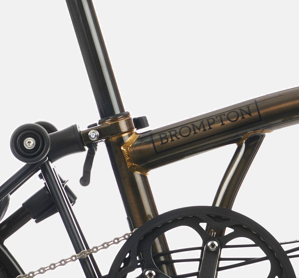 2023 Brompton C Line Explore Mid Handlebar 6 speed folding bike in Black Lacquer - Steel Frame