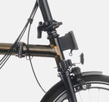 2023 Brompton C Line Explore Mid Handlebar 6 speed folding bike in Black Lacquer - Front Carrier Block