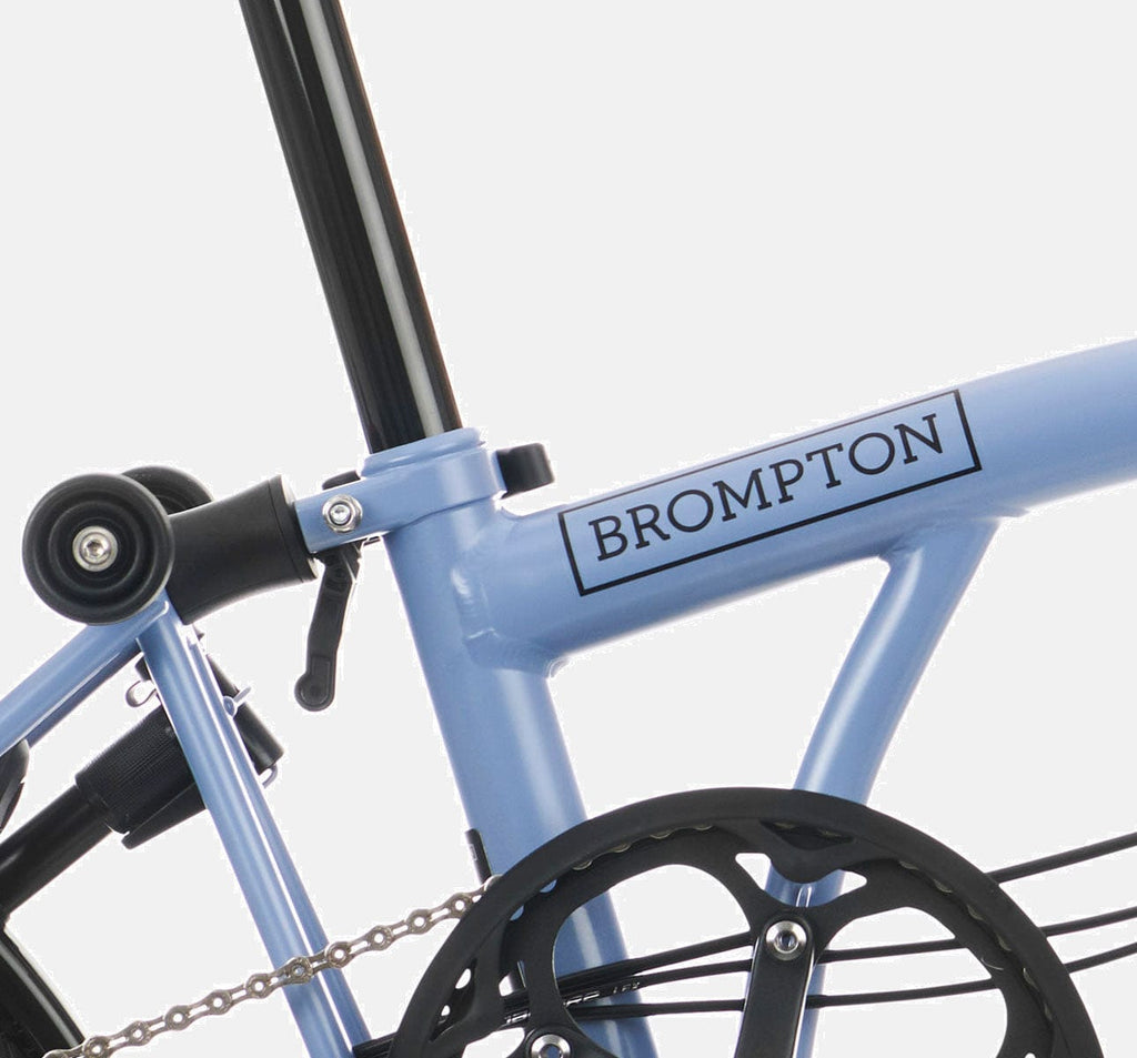 2023 Brompton C Line Explore Mid Handlebar 6 speed folding bike in Cloud Blue - Steel frame