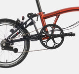 2023 Brompton C Line Explore High Handlebar 6-speed folding bike in Flame Lacquer - drivetrain
