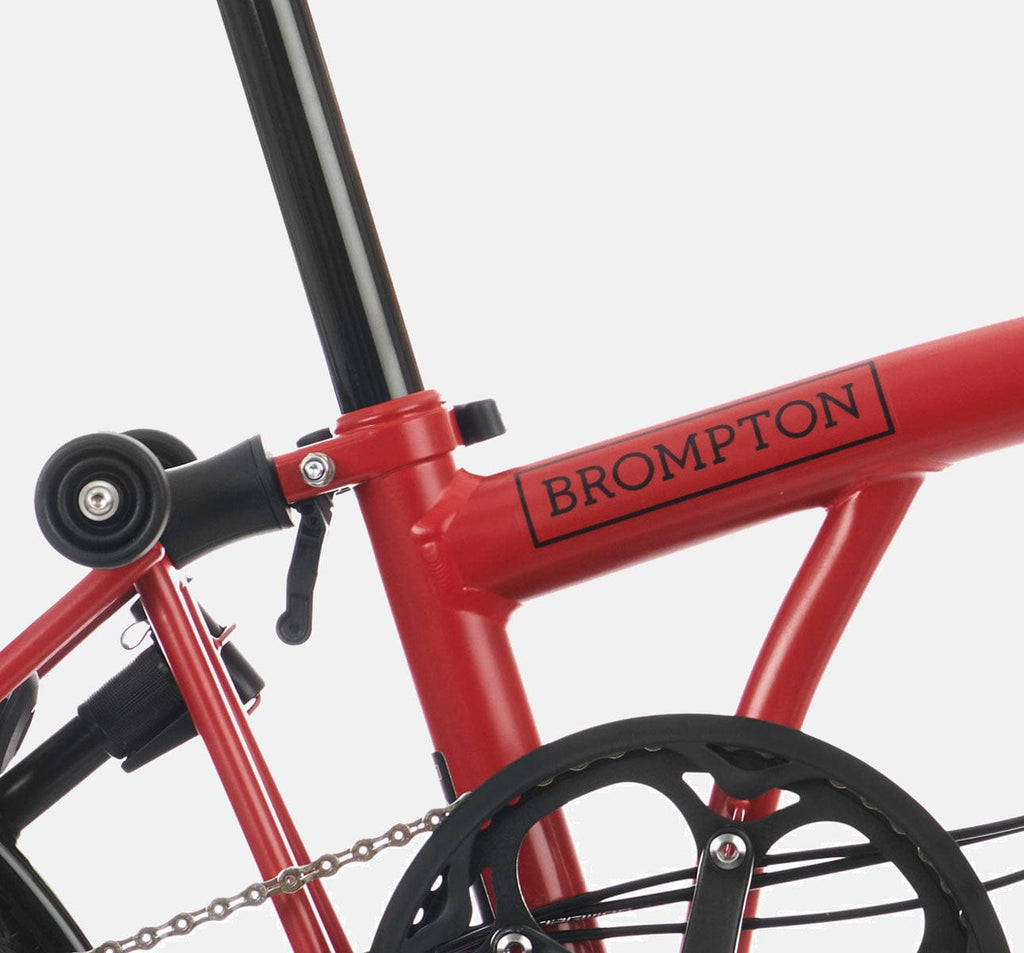 2023 Brompton C Line Urban Low Handlebar 2-speed folding bike in House Red - steel frame