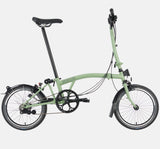 2023 Brompton C Line Explore High Handlebar 6-speed folding bike in Matcha Green - profile