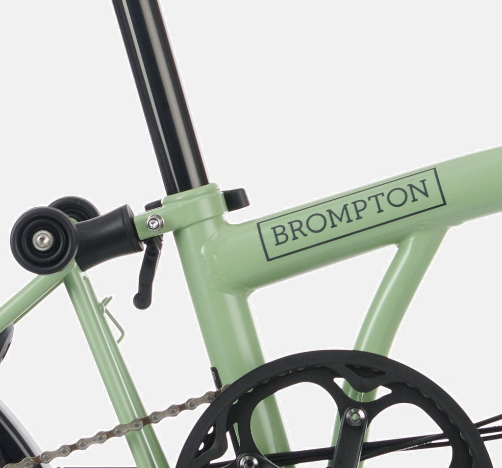 2023 Brompton C Line Urban Low Handlebar 2-speed folding bike in Matcha Green - steel frame