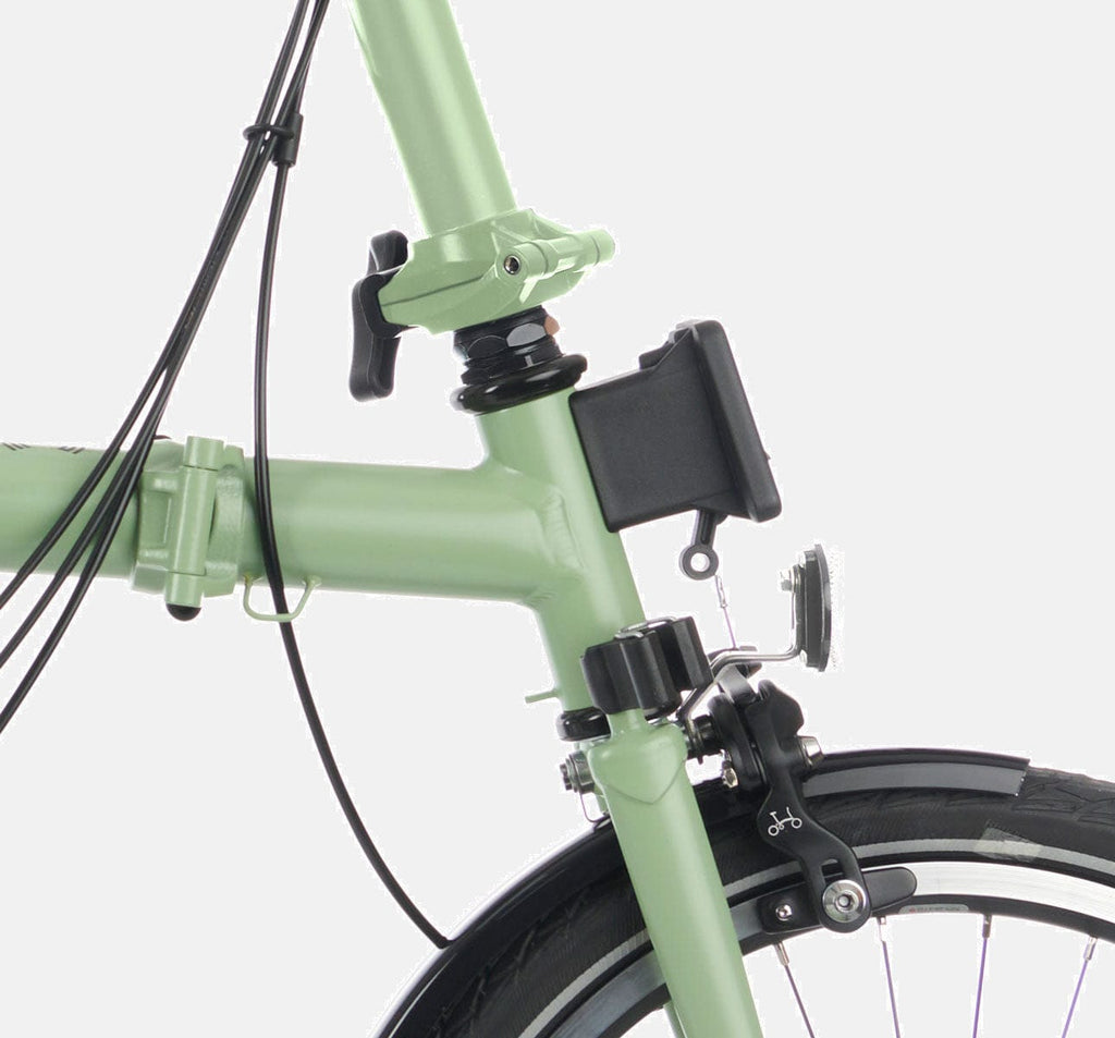 2023 Brompton C Line Explore Mid Handlebar 6-speed folding bike in Matcha Green - Front Carrier Block