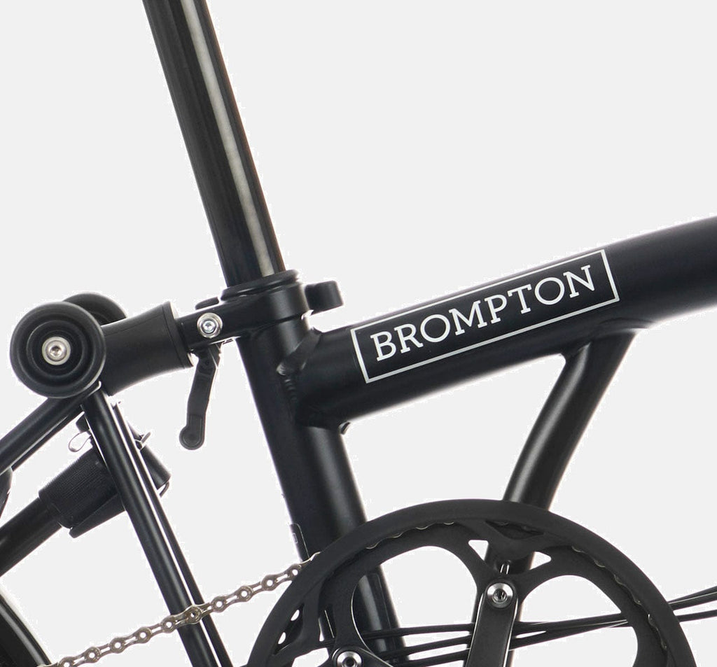 2023 Brompton C Line Explore Low Handlebar folding bike in Black Matte - steel frame