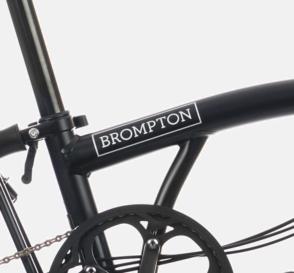 2023 Brompton C Line Explore Mid Handlebar 6-speed folding bike in Matt Black - steel frame