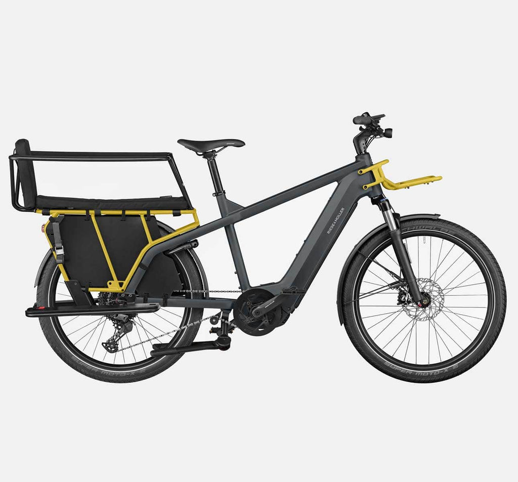 Riese & Muller GT Family Longtail E-Cargo Bike - Utility Grey & Curry Matte