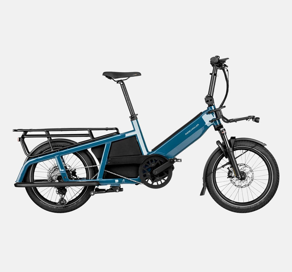 Riese & Muller Multitinker Longtail E-Cargo Bike in Petrol Blue and Black Matte