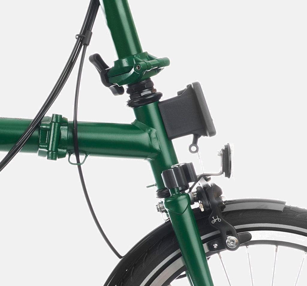 2023 Brompton C Line Explore Low Handlebar folding bike in Racing Green - Front Carrier Block