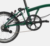 2023 Brompton C Line Explore Mid Handlebar 6-speed folding bike in Racing Green - drivetrain