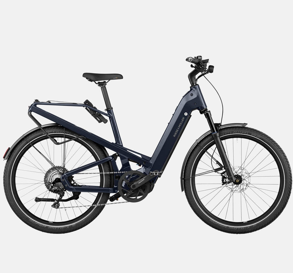 Riese & Muller Homage Touring Suspension E-Bike with Schwalbe SuperMoto-X Tires in Deepsea Blue Metallic (4711838908467)