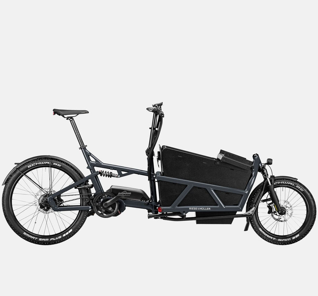 Riese & Muller Load 60 Full Suspension E-Cargo Bike in Coal Grey Matte with Locking Box (Open) - GX Option (4710813007923)