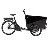 Side View of Winther CX Cargo Bike in Black for Commerical and Business Use (6680140841011)